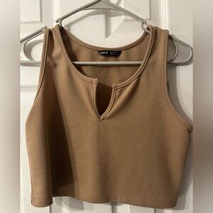 Tan cropped tank